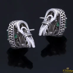 PENDIENTES Pendientes oro blanco esmeralda y diamantes