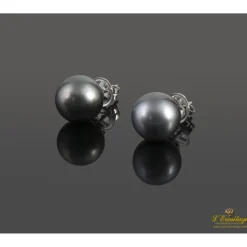 PENDIENTES Pendientes oro blanco perlas tahití.