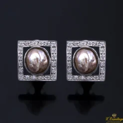 PENDIENTES Pendientes oro blanco perlas negras y diamantes