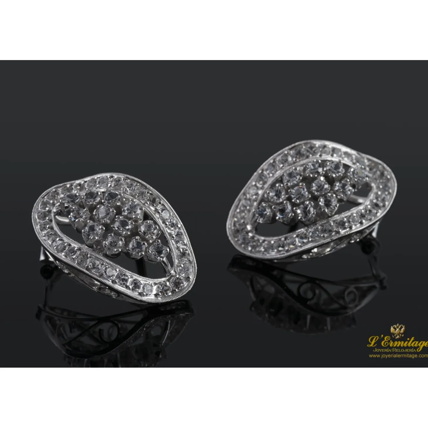 PENDIENTES Pendientes oro blanco amarillo y zirconitas.