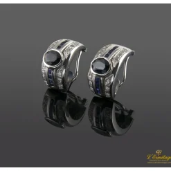 PENDIENTES Pendientes oro blanco zafiros y diamantes