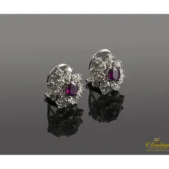 PENDIENTES Pendientes oro blanco rubíes y diamantes