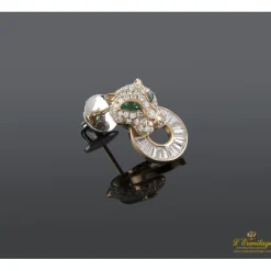 PENDIENTES Pendientes panteras oro amarillo diamantes y esmeraldas