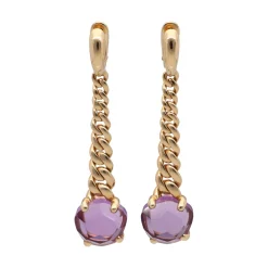 PENDIENTES Pendientes pomellato en oro amarillo con amatistas.