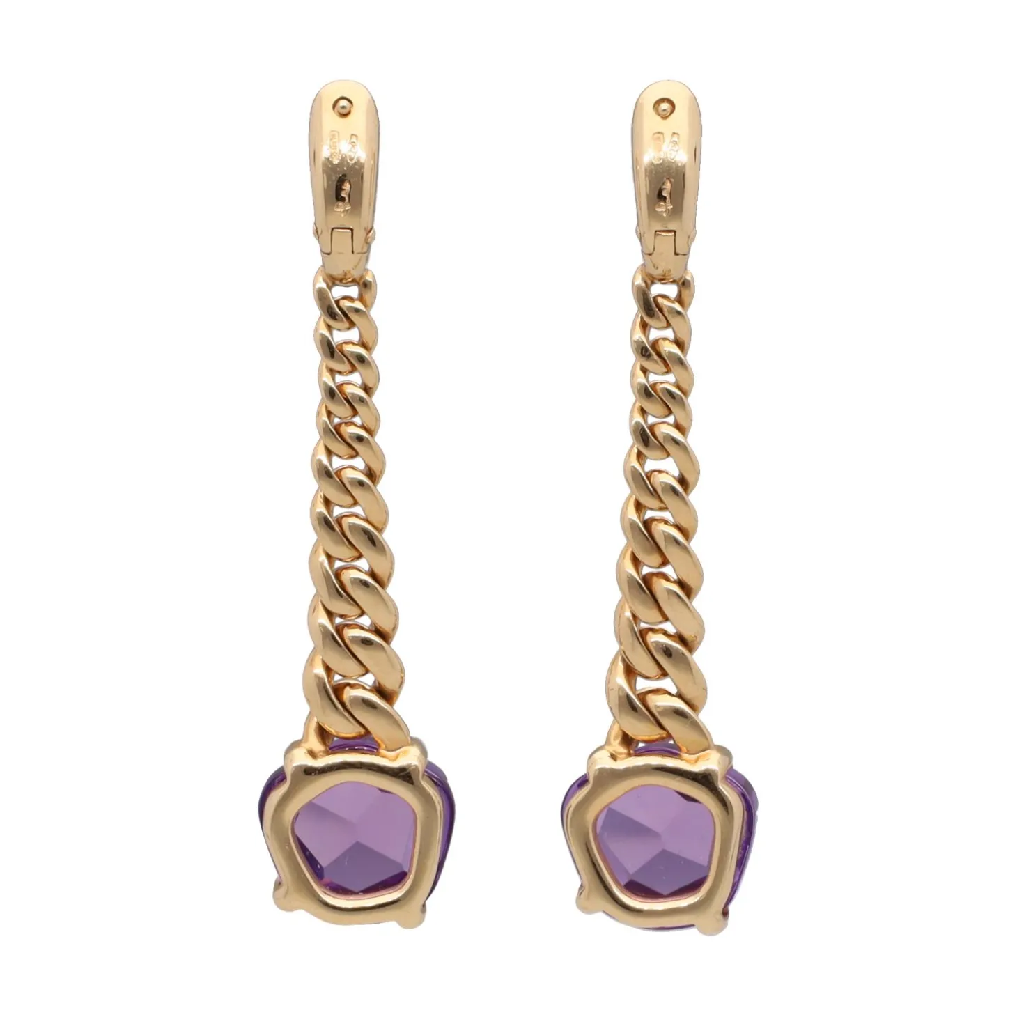 PENDIENTES Pendientes pomellato en oro amarillo con amatistas.