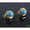 PENDIENTES Pendientes realizados en oro amarillo y turquesas.