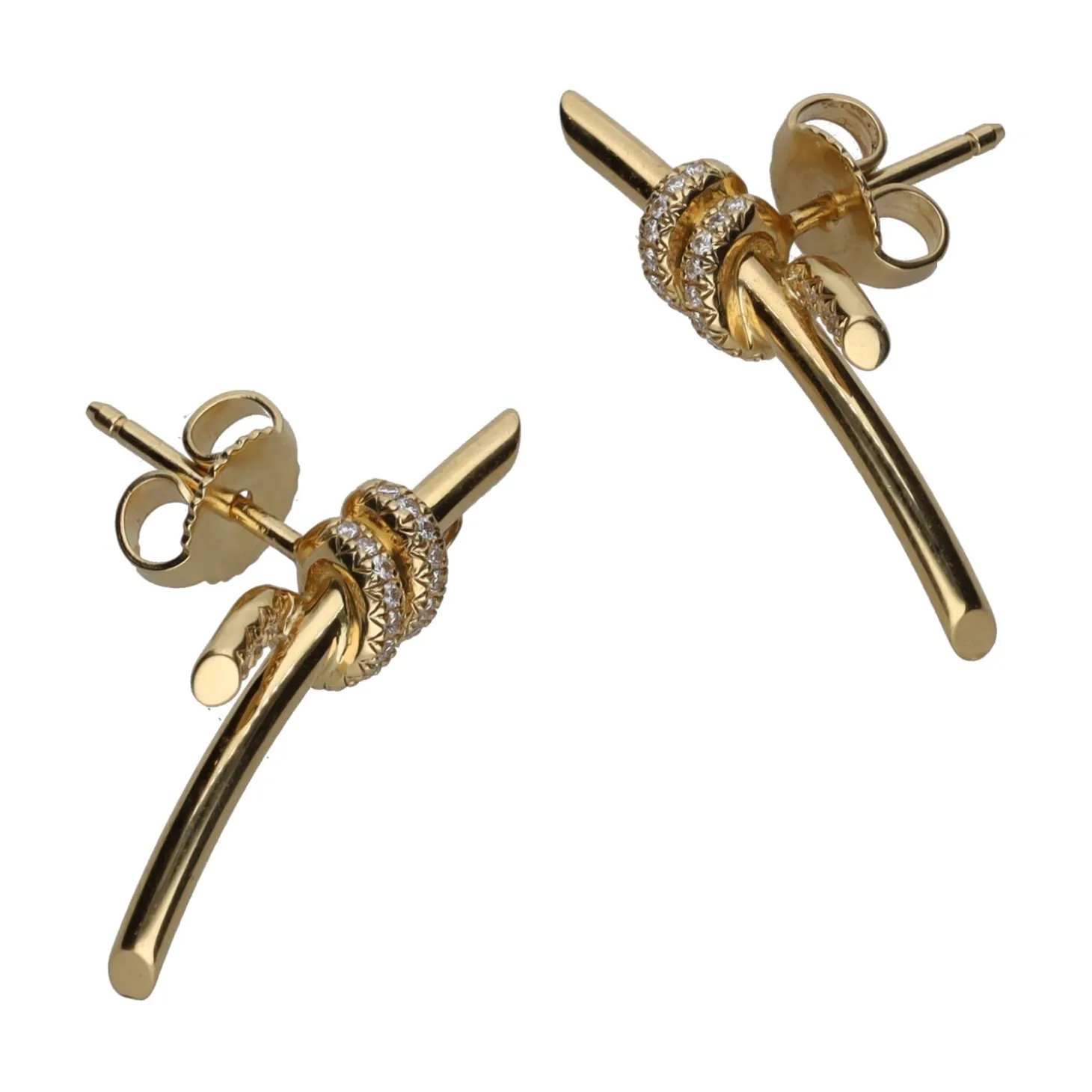 PENDIENTES Pendientes tiffany & co en oro amarillo y brillantes.