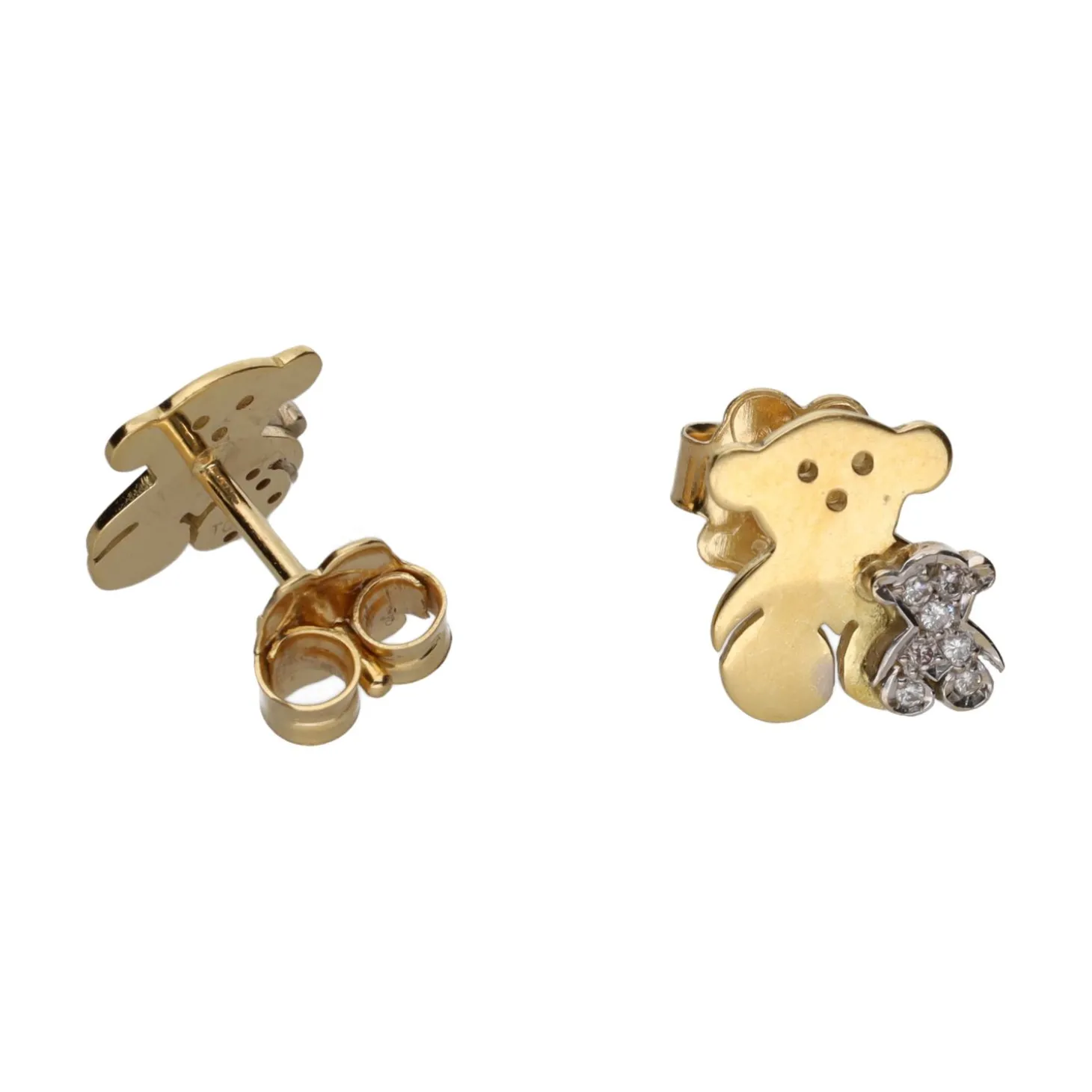 PENDIENTES Pendientes tous osito en oro amarillo con brillantes.