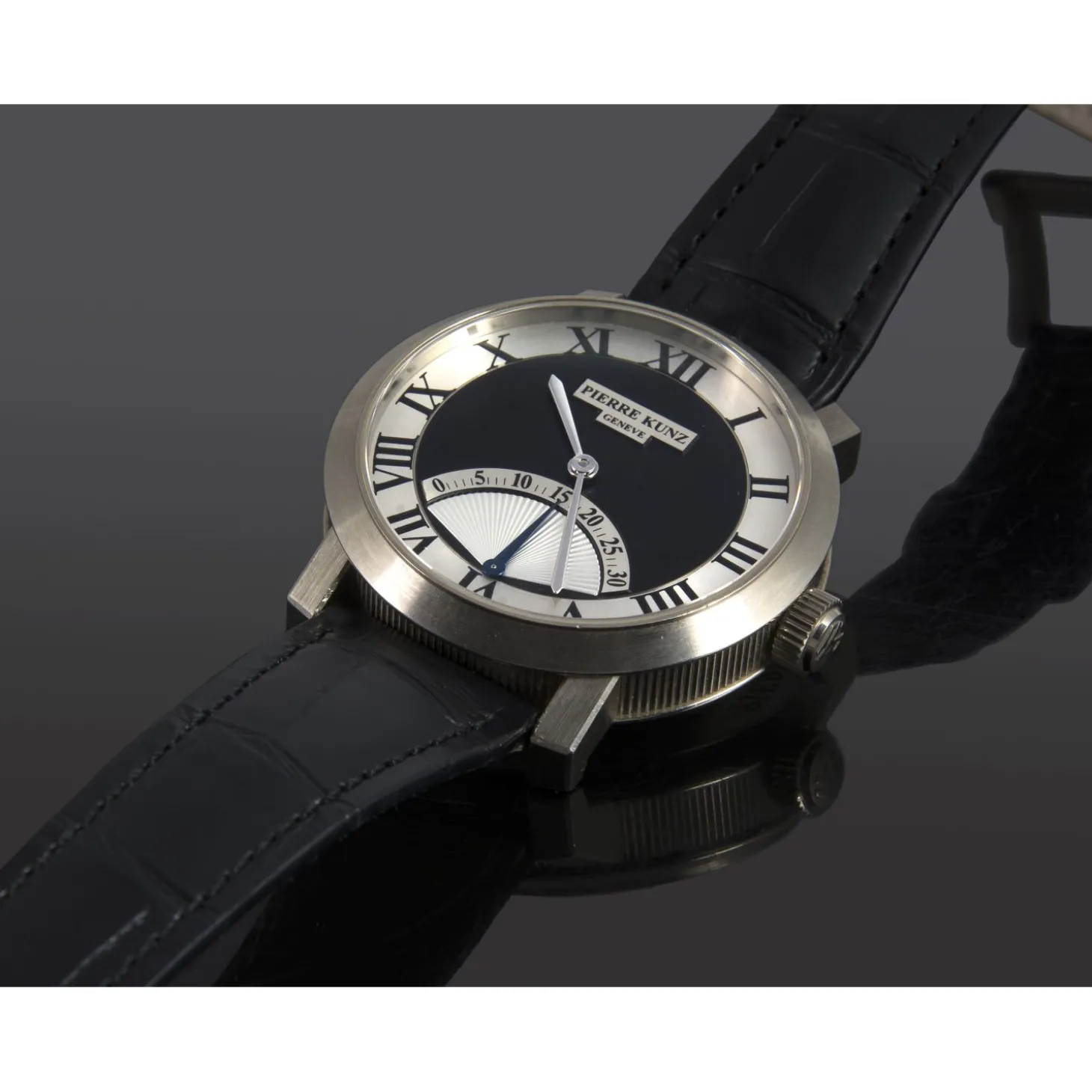 PIERRE KUNZ Retrogrado oro blanco automático caballero 41mm