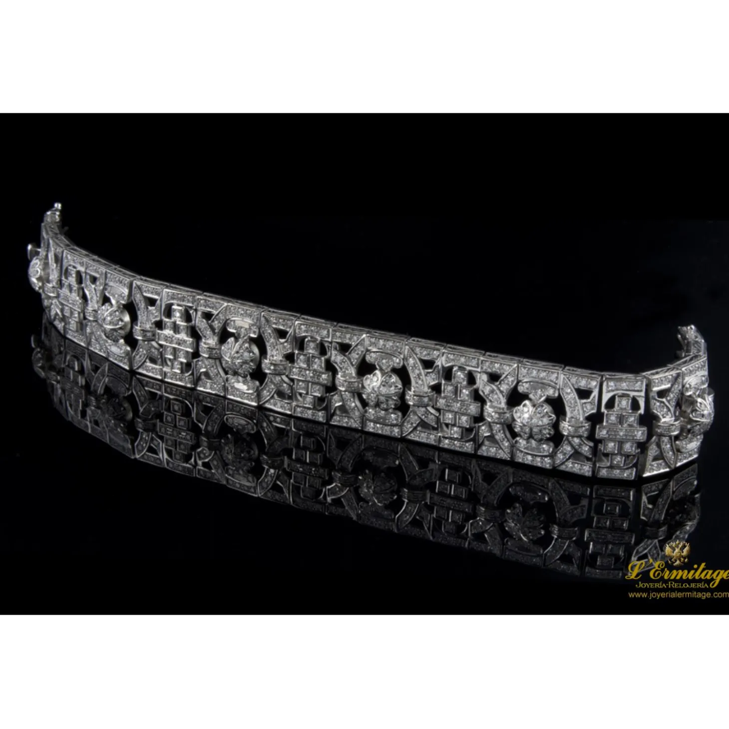 PULSERAS Pulsera ancha oro blanco y diamantes
