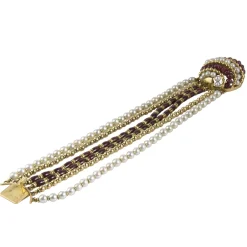 PULSERAS Pulsera antigua oro amarillo perlas rubíes y esmalte