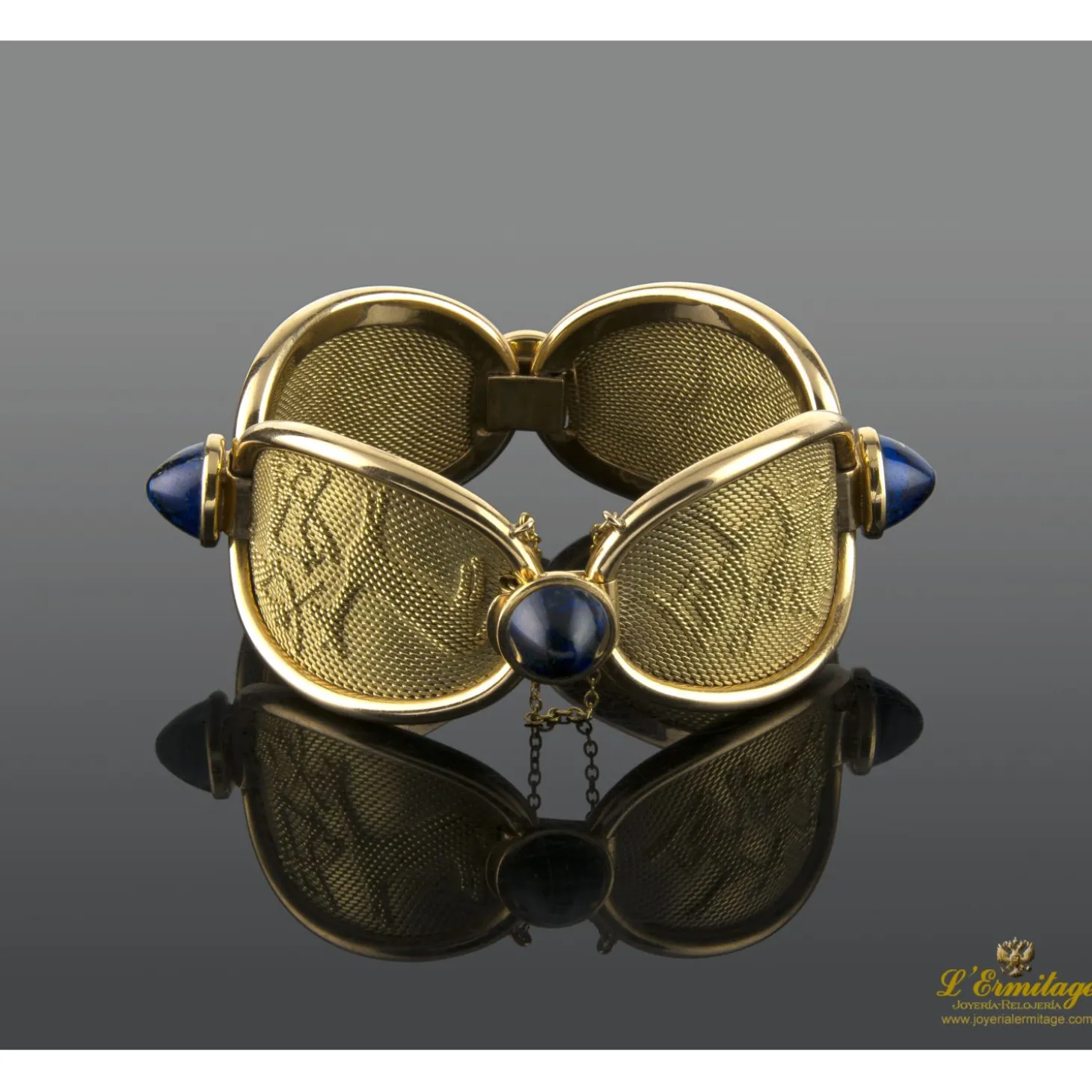 PULSERAS Pulsera antigua oro amarillo y zafiros cabuchón