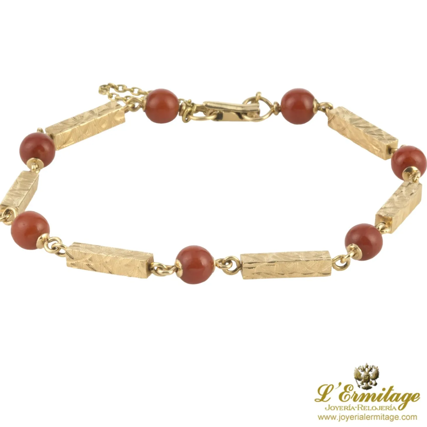 PULSERAS Pulsera antigua oro amarillo y coral
