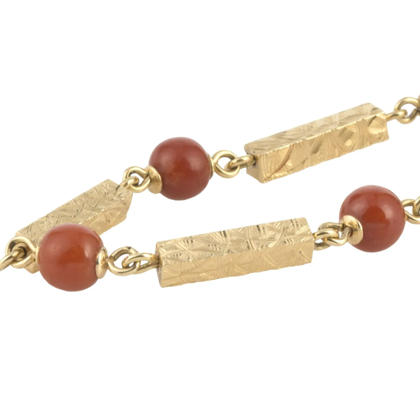 PULSERAS Pulsera antigua oro amarillo y coral