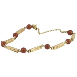 PULSERAS Pulsera antigua oro amarillo y coral