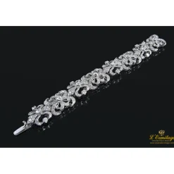 PULSERAS Pulsera antigua oro blanco y diamantes.