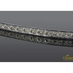 PULSERAS Pulsera art déco antigua oro blanco zafiros y diamantes