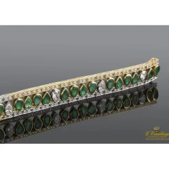 PULSERAS Pulsera art-deco esmeraldas talla pera y diamantes.