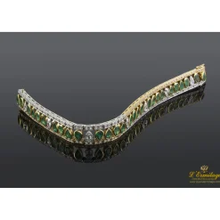 PULSERAS Pulsera art-deco esmeraldas talla pera y diamantes.