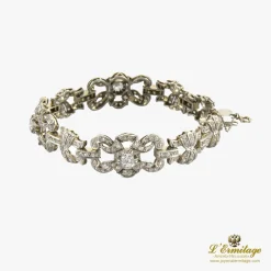 PULSERAS Pulsera art-deco oro blanco y diamantes.