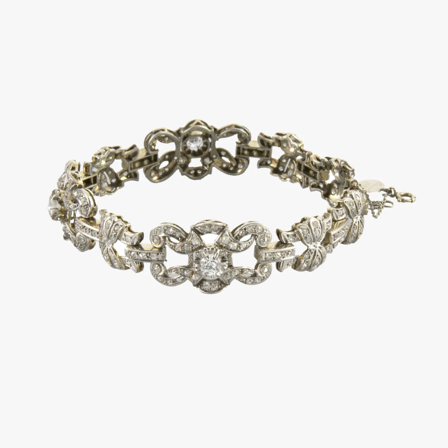 PULSERAS Pulsera art-deco oro blanco y diamantes.