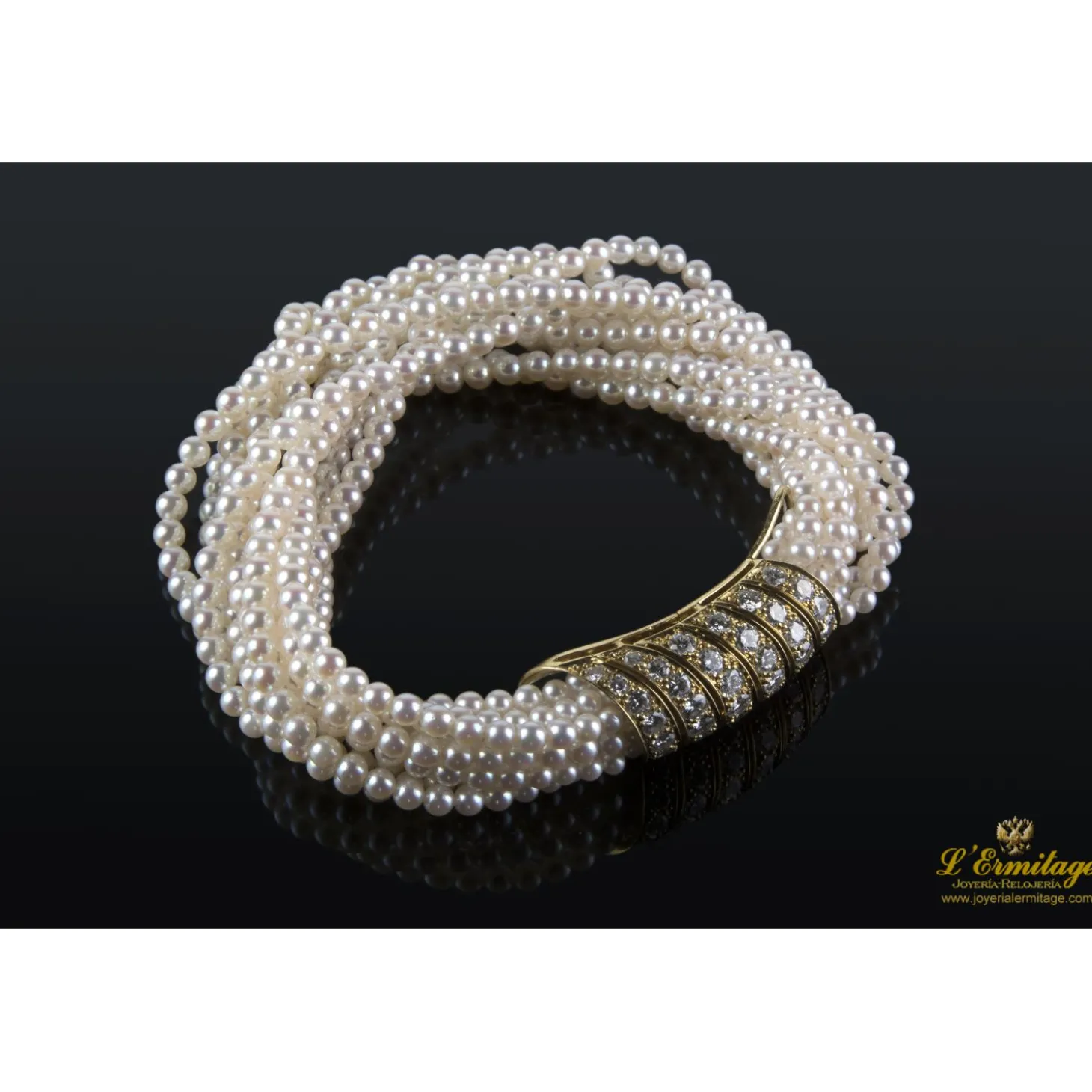 PULSERAS Pulsera cartier trenzada perlas y diamantes