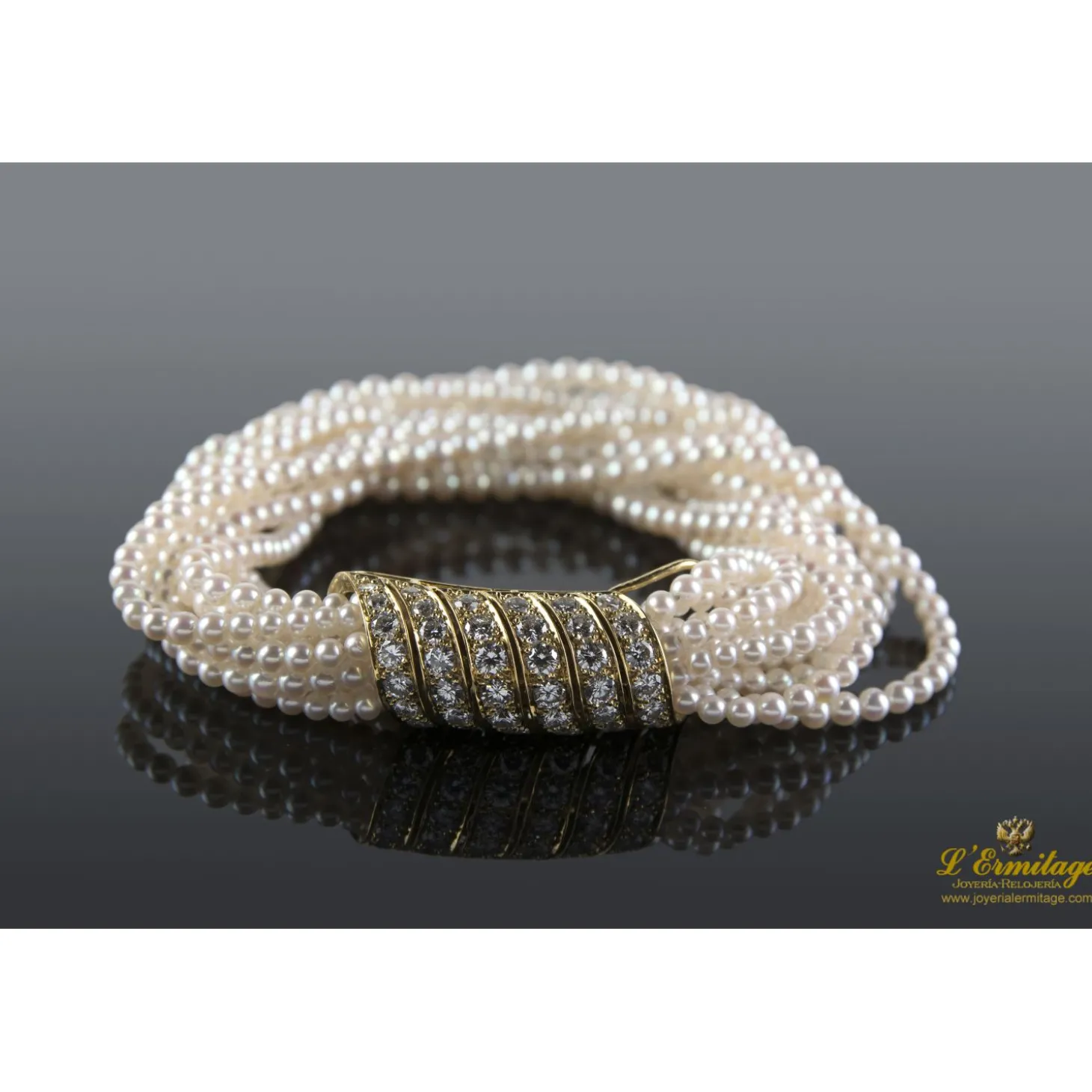 PULSERAS Pulsera cartier trenzada perlas y diamantes