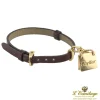 PULSERAS Pulsera cuero cartier con adorno de bolso en oro amarillo