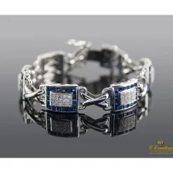PULSERAS Pulsera de oro blanco diamantes y zafiros