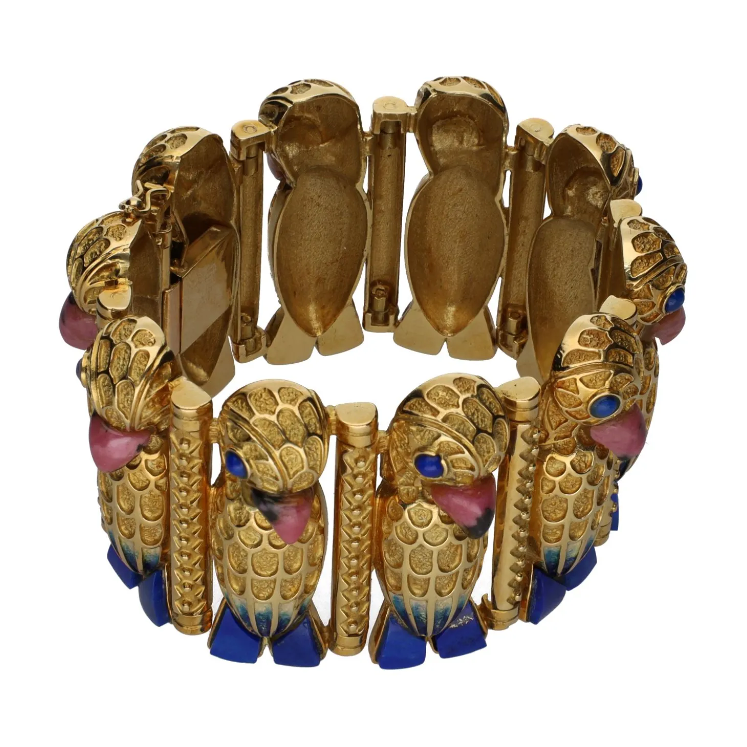 PULSERAS Pulsera en oro amarillo con detalles en formas de loro.