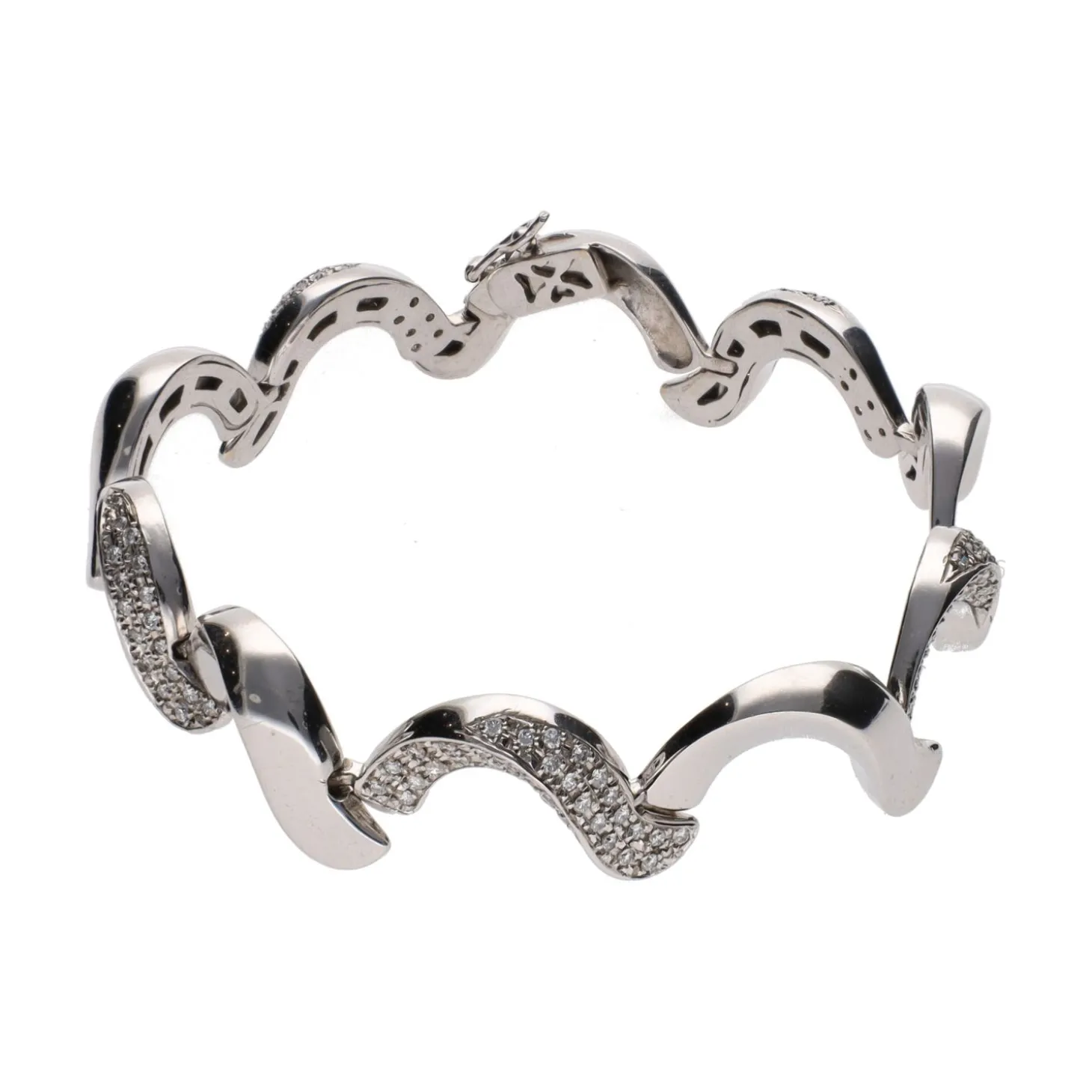 PULSERAS Pulsera en oro blanco con brillantes.