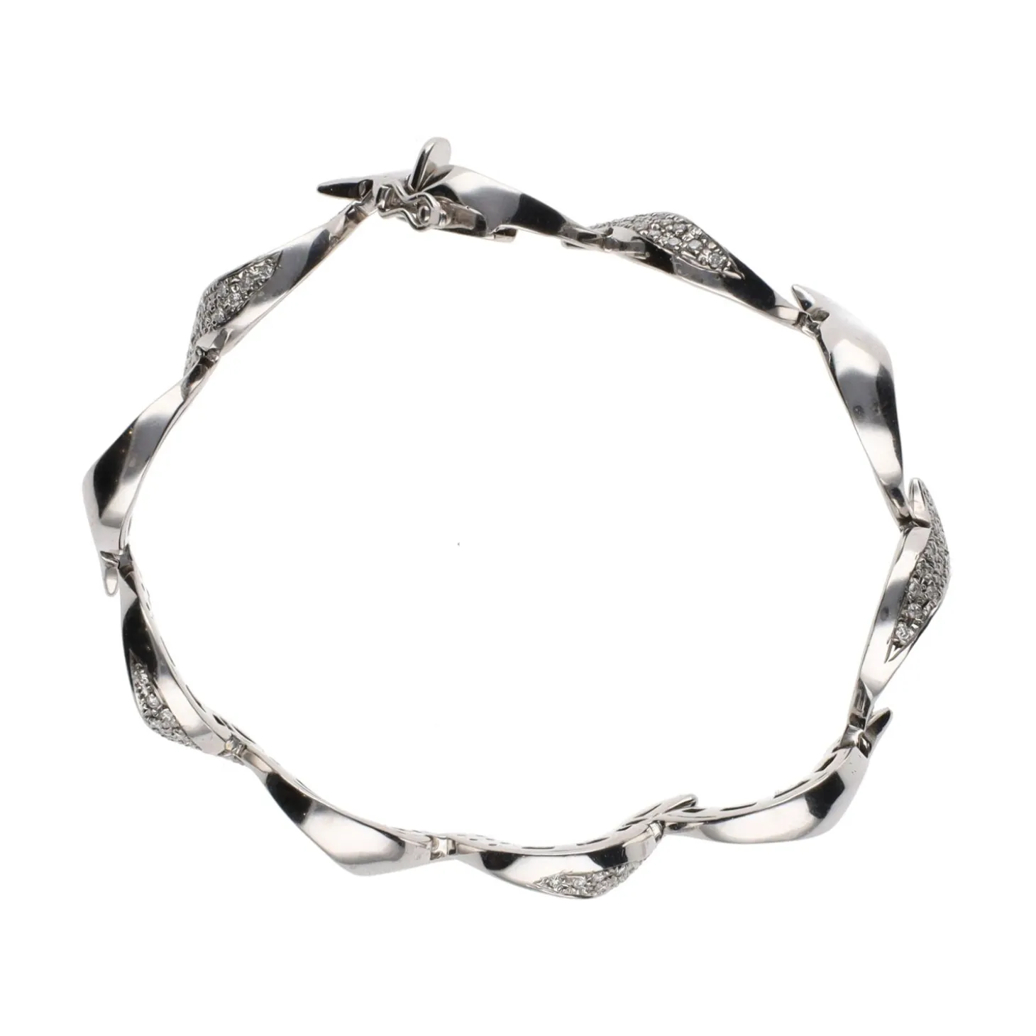 PULSERAS Pulsera en oro blanco con brillantes.