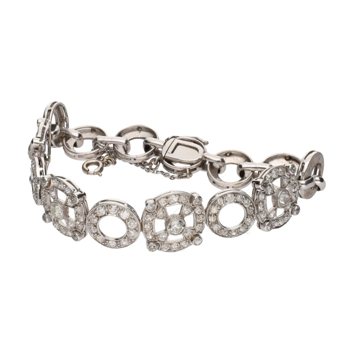 PULSERAS Pulsera en oro blanco con diamantes naturales.