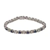 PULSERAS Pulsera en oro blanco con zafiros y brillantes.