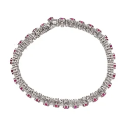 PULSERAS Pulsera en oro blanco con rubíes y brillantes.