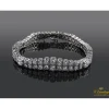 PULSERAS Pulsera en oro blanco con doble fila de brillantes.