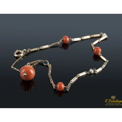 PULSERAS Pulsera oro amarillo y coral