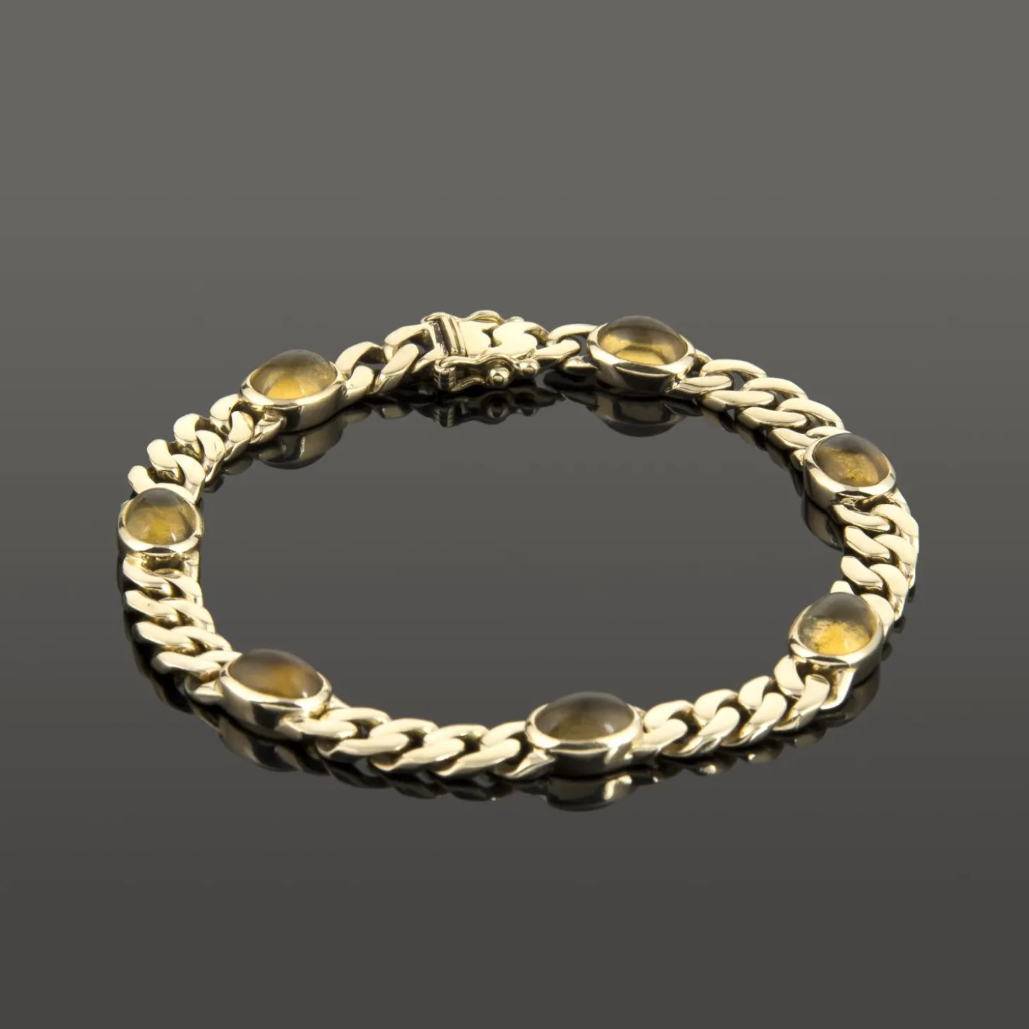 PULSERAS Pulsera oro amarillo y cuarzos citrinos