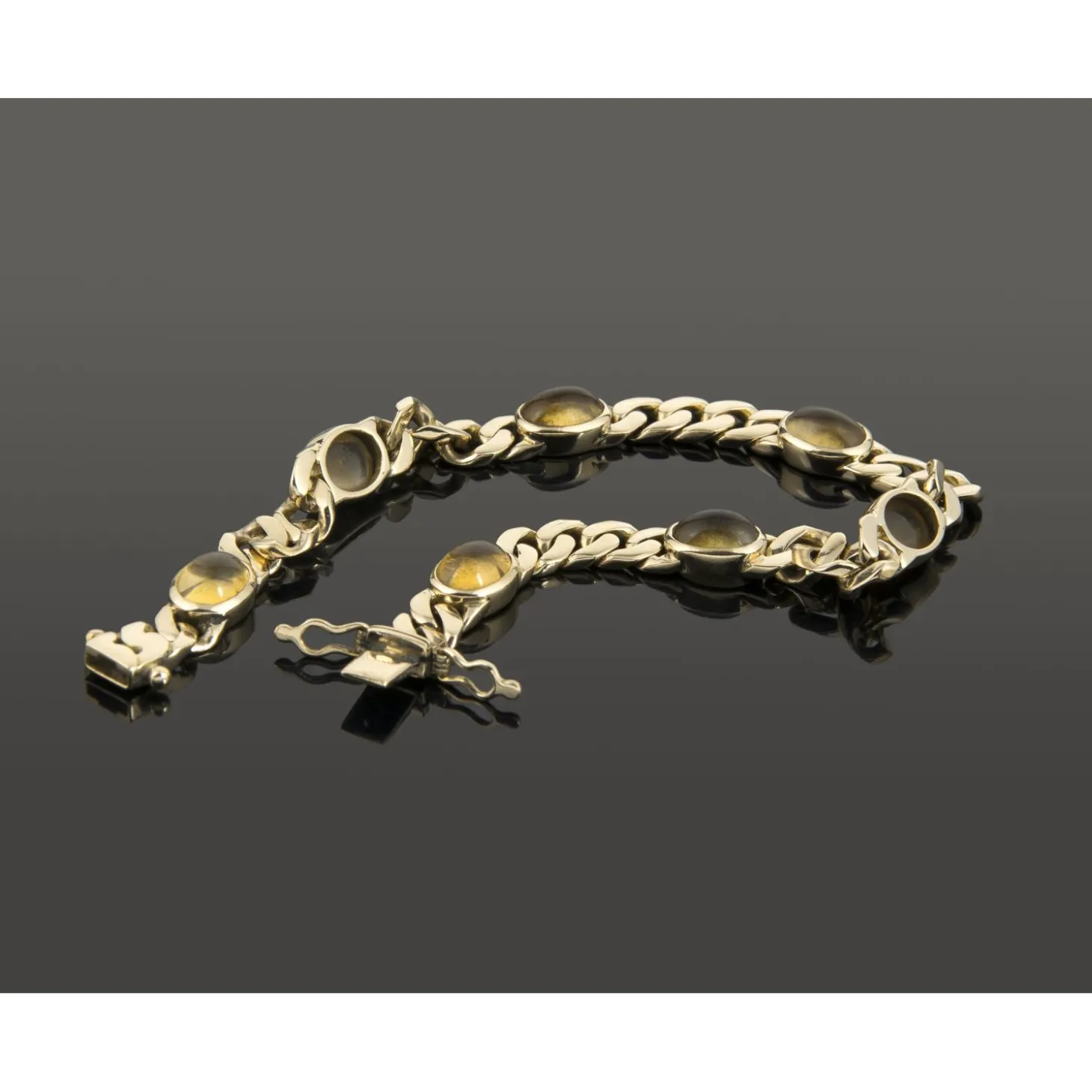 PULSERAS Pulsera oro amarillo y cuarzos citrinos