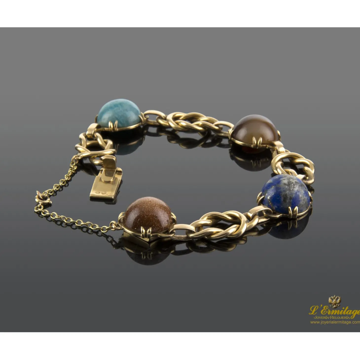 PULSERAS Pulsera oro amarillo con cuentas