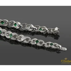 PULSERAS Pulsera oro blanco esmeraldas y diamantes.