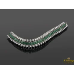 PULSERAS Pulsera oro blanco esmeraldas y diamantes