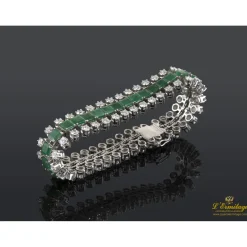 PULSERAS Pulsera oro blanco esmeraldas y diamantes
