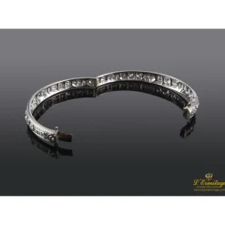 PULSERAS Pulsera platino de media caña y diamantes talla antigua