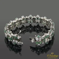PULSERAS Pulsera platino esmeraldas y diamantes