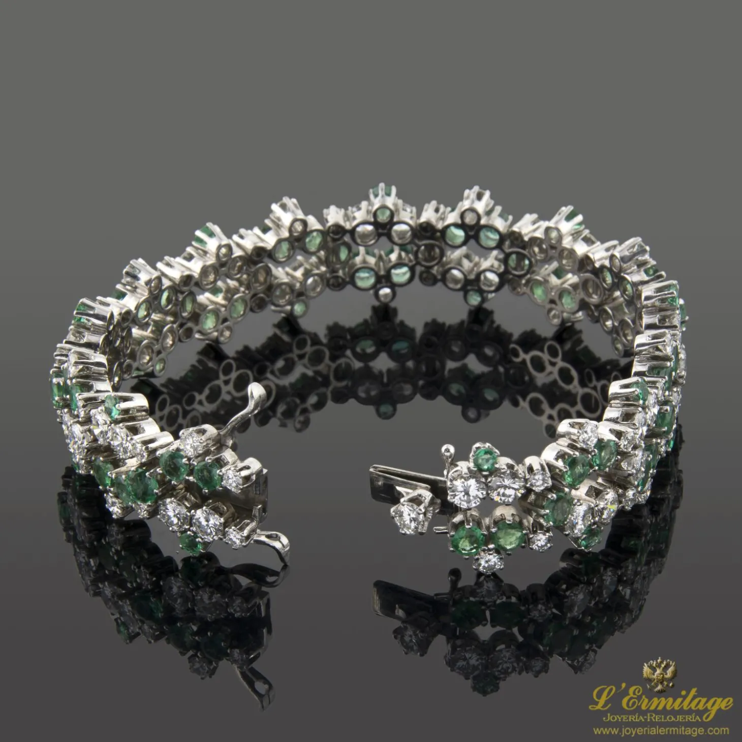 PULSERAS Pulsera platino esmeraldas y diamantes