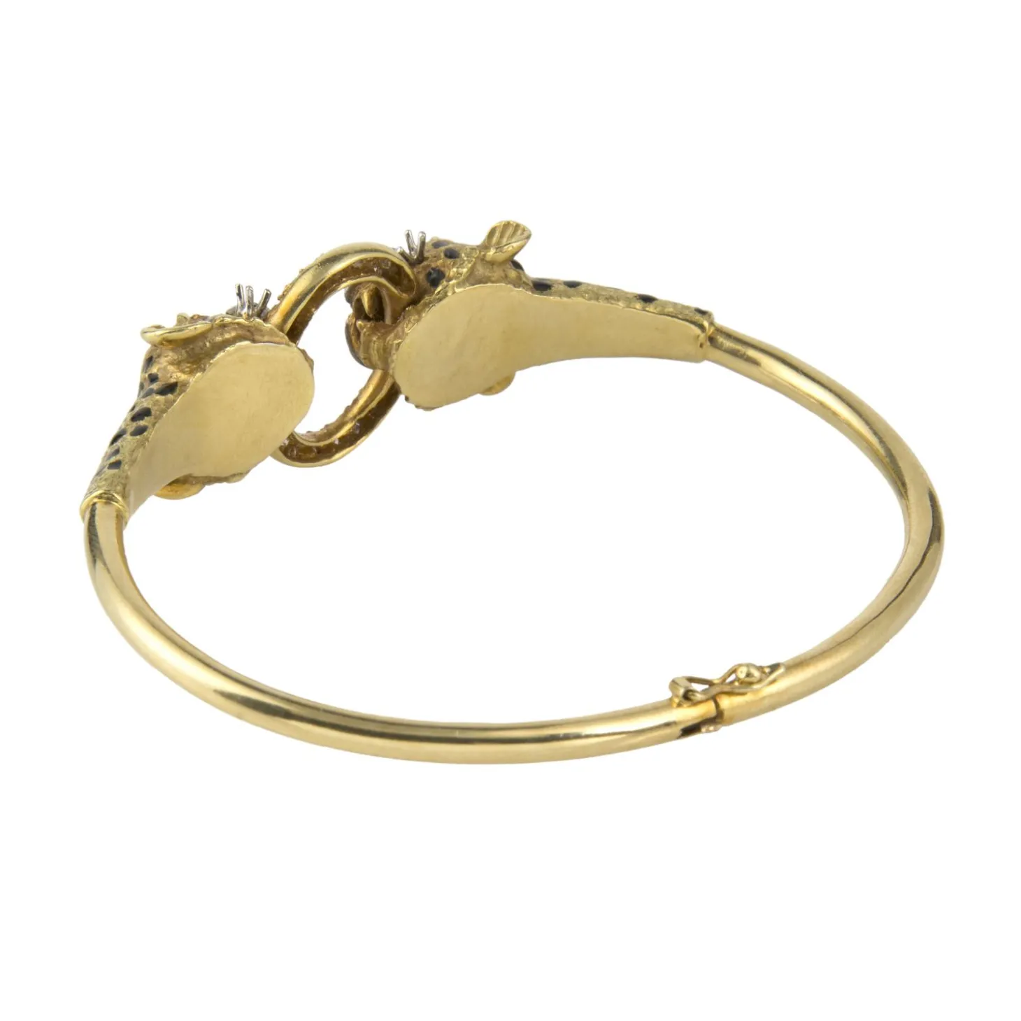 PULSERAS Pulsera rígida oro amarillo leopardos esmaltados