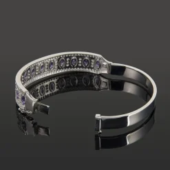 PULSERAS Pulsera rígida oro blanco amatistas y diamantes