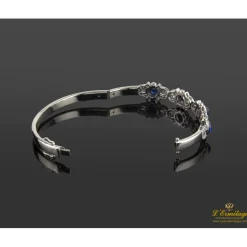 PULSERAS Pulsera rígida oro blanco zafiros cabuchón y diamantes