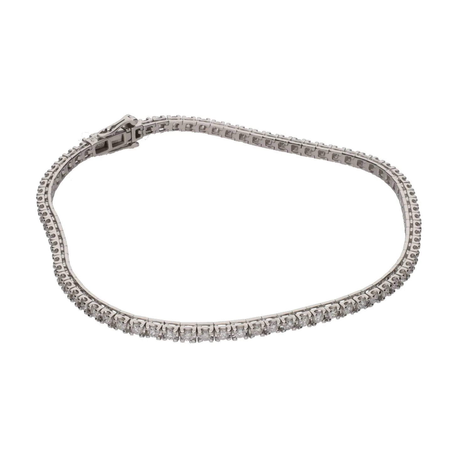 PULSERAS Pulsera riviere en oro blanco y brillantes.
